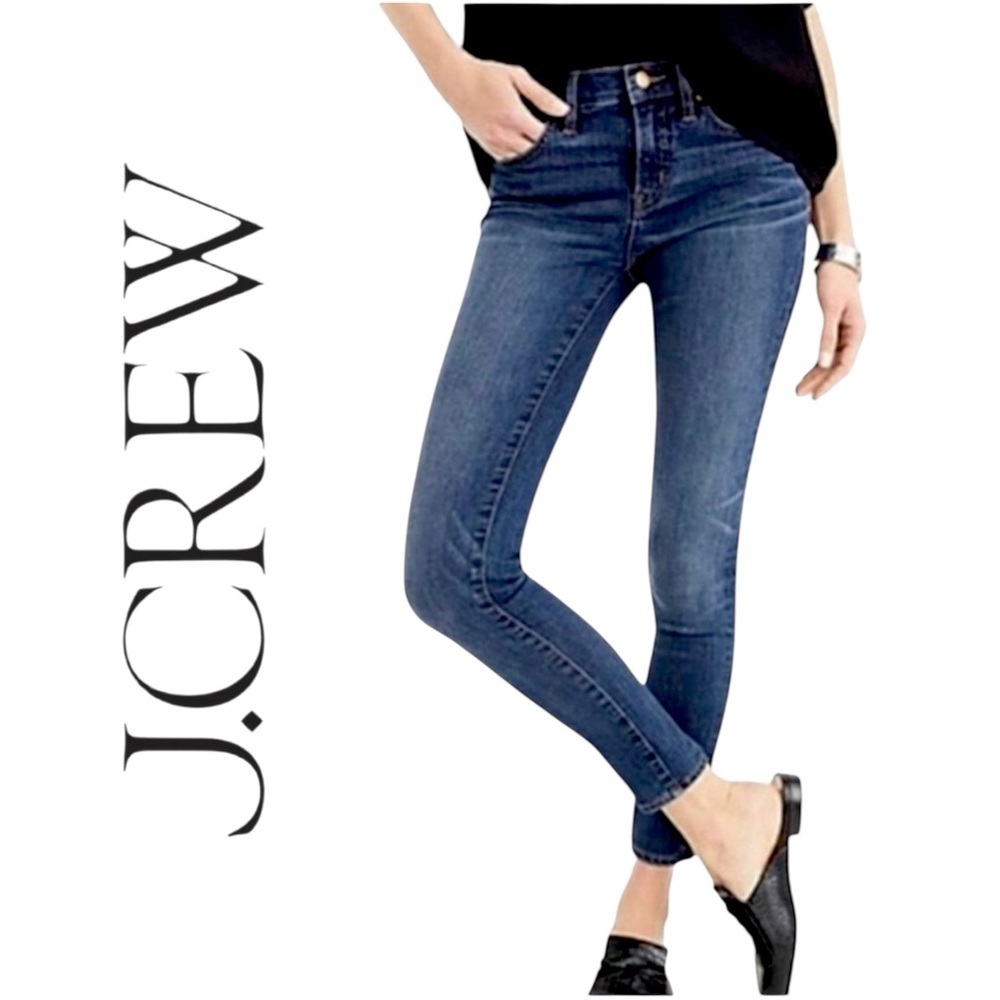 J Crew Stretch Classic Dark Blue Denim Skinny Jeans Timeless Preppy Sz 26